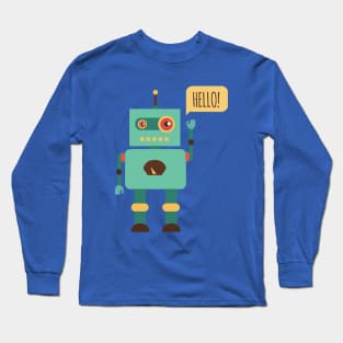 Robot Say Hello Long Sleeve T-Shirt